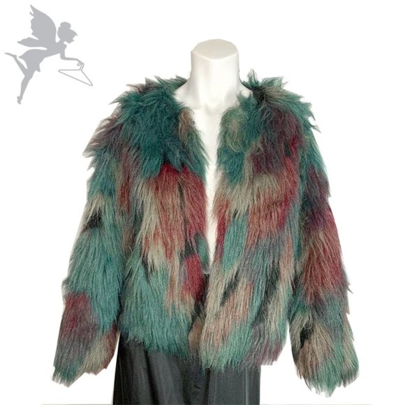 ZARA Faux Fur technicolor jacket - Picture 1 of 7